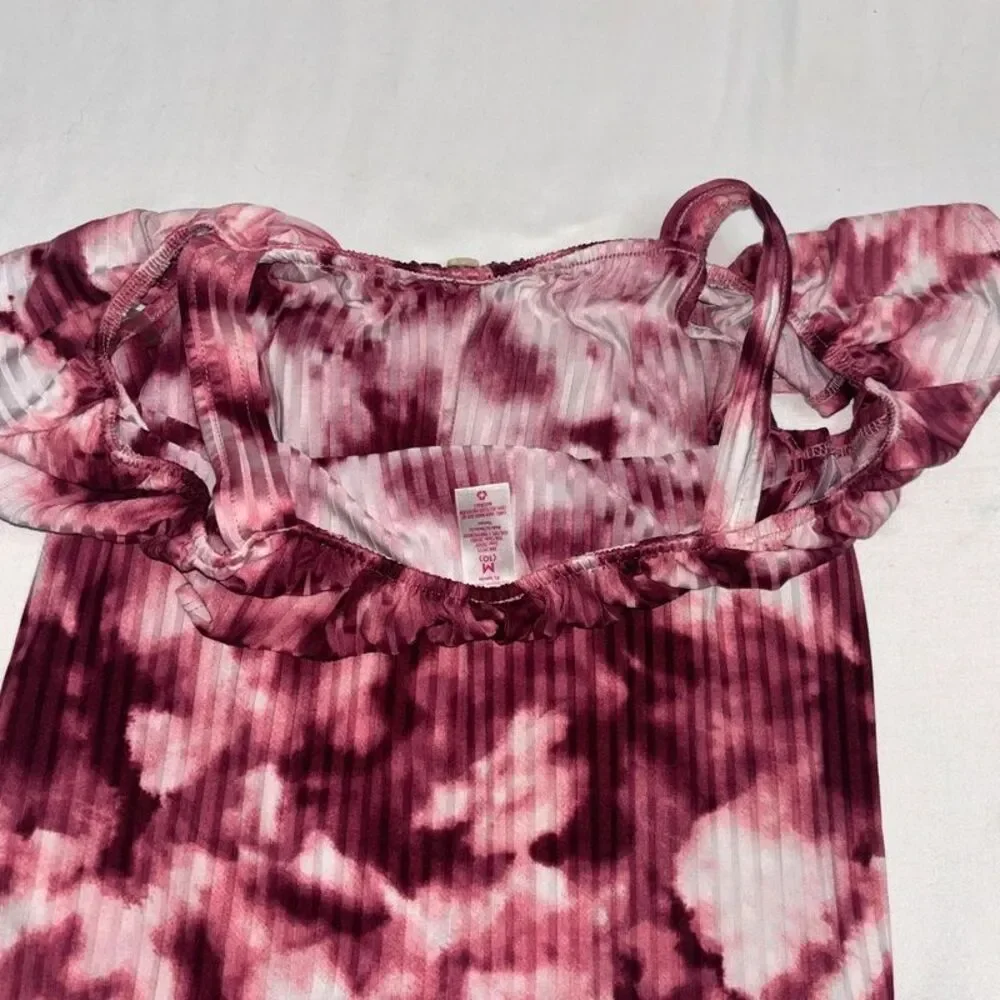 Justice Girls Tie Dye Off Shoulder Ruffle Top Size M (10) | Purple Maroon Blouse